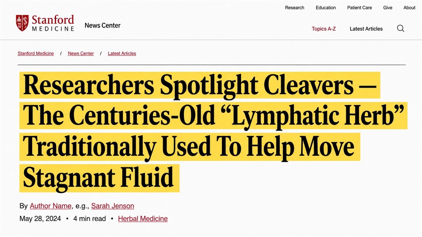 Researchers spotlight cleavers — the centuries-old lymphatic herb traditionally used to help move stagnant fluid